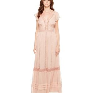 Adelyn Rae Joanee Woven Pink Nude Maxi Dress